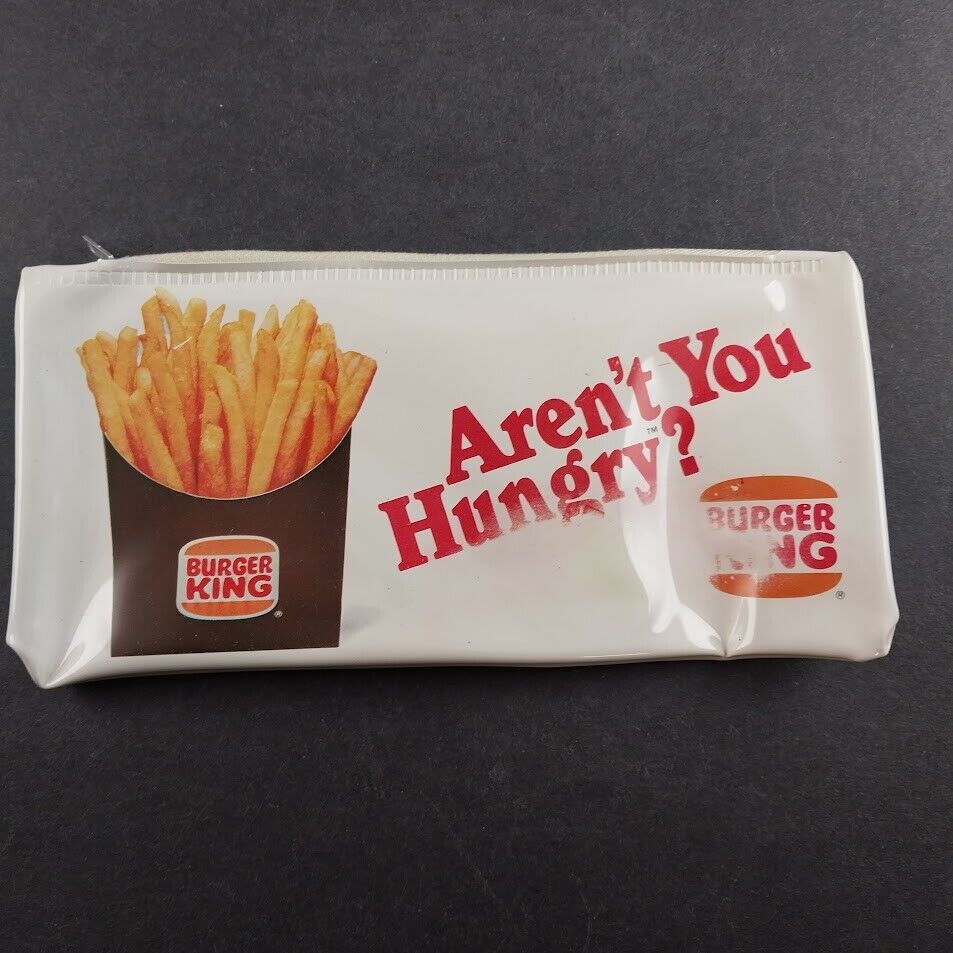 1982 Burger King Vintage Plastic Pencil Case Pouch Have It Your Way NOS