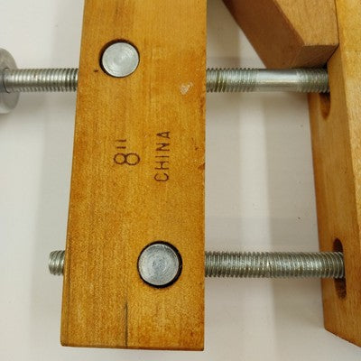 Set 2 0f 8" Maple Wood Hand Screw Clamps 4.5" Cap 4" Throat 1.5" Thick China