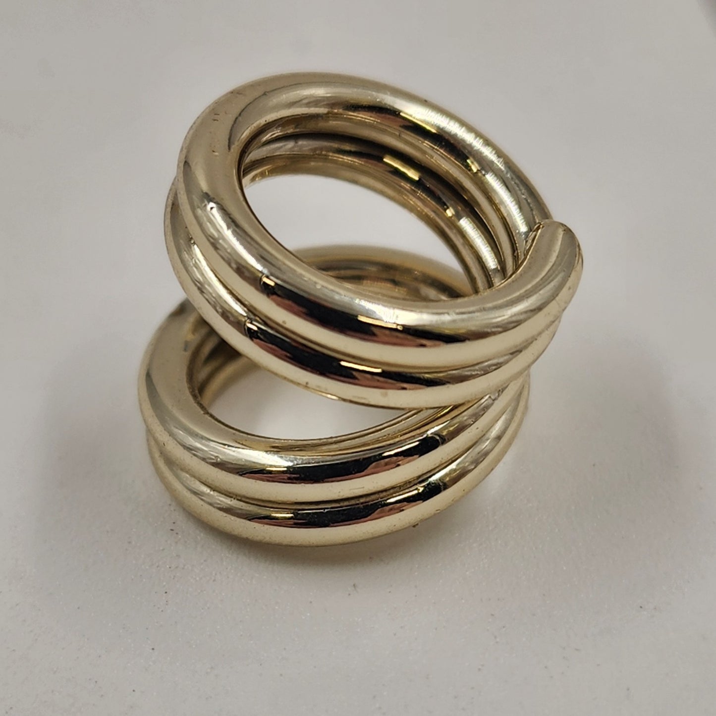 Classic Silver Tone Wrap Ring Round Bar Accent Fashion Jewelry Size 3 Vintage