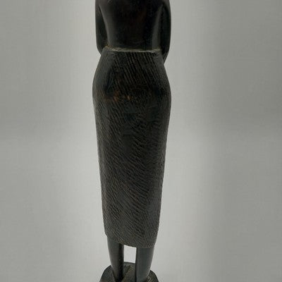 African Kenya Woman Makonde Tribe Hand Carved Ebony Wood Sculpture Figurine 15"
