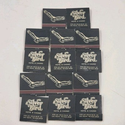 14 Silver Bird Hotel Casino Matchbooks Unstruck Las Vegas Nevada Closed in 1981
