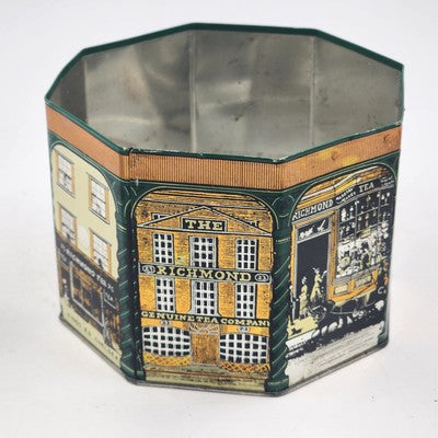 Royal Richmond Tea Metal Tin Storage Box Canister England Case Manufacture 1980s