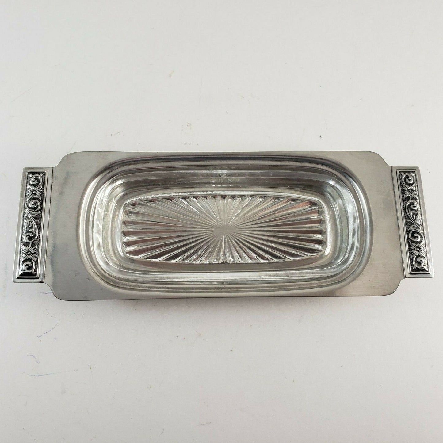 International Decorator 18-8 Stainless Set Vintage Covered Butter Dish Relish