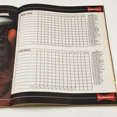 1985 Cincinnati Reds vs New York Mets Scorebook Dave Parker Program Unscored