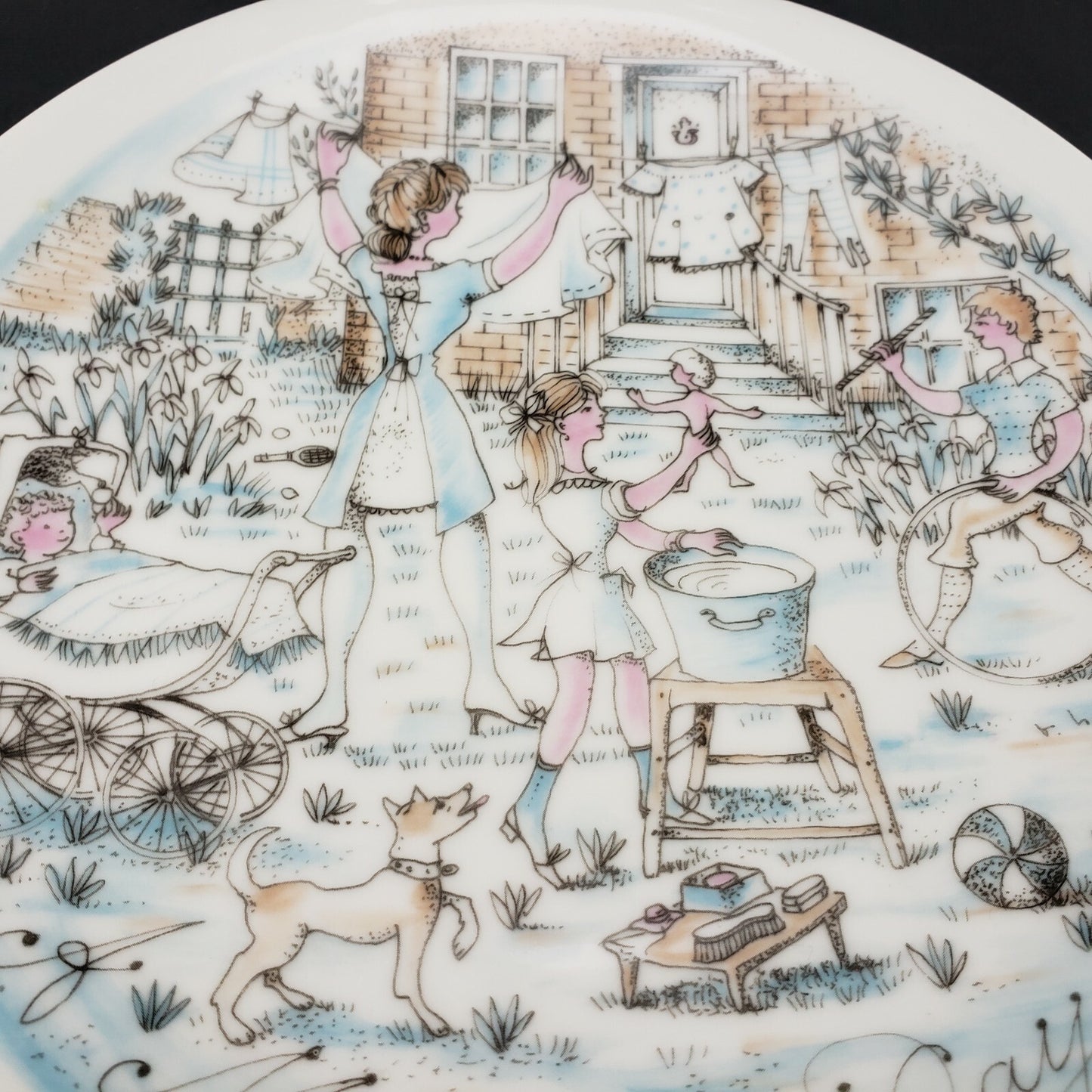 Haviland Limoges 3 Mother's Day Plates 1973 Breakfast 1974 The Wash & 1975 Park