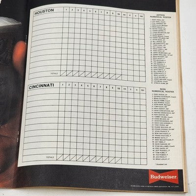 Cincinnati Reds 1984 Scorebook vs. Houston Astros Eddie Milner Cover Unscored