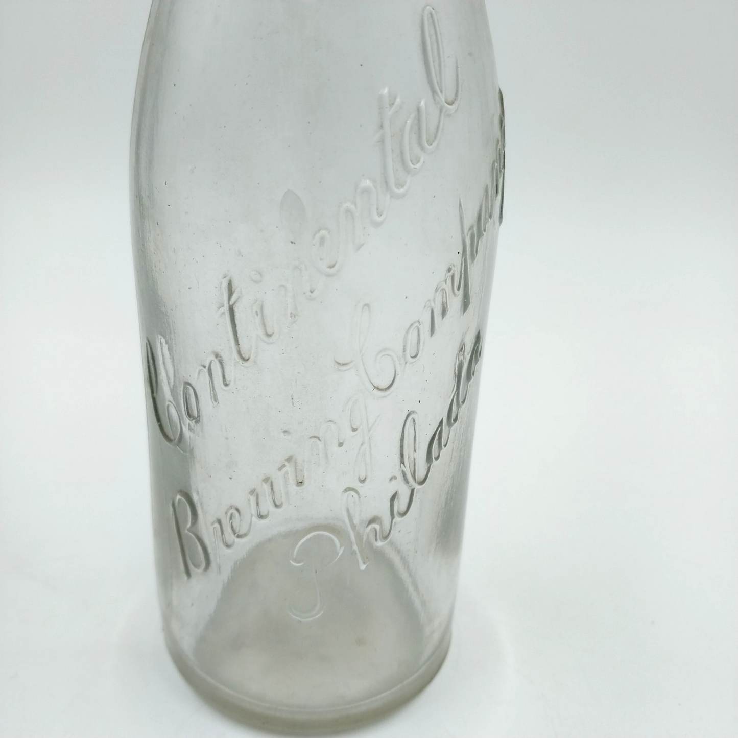 Commonwealth Continental Brewing Co Philadelphia PA Flint Clear Glass Bottle 10"