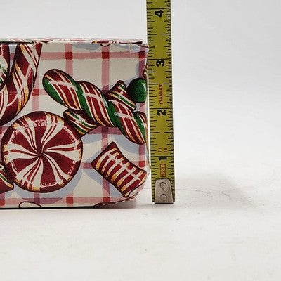 Hand Painted Tea Cup Department 56 Red Green Peppermint Mug China w Box