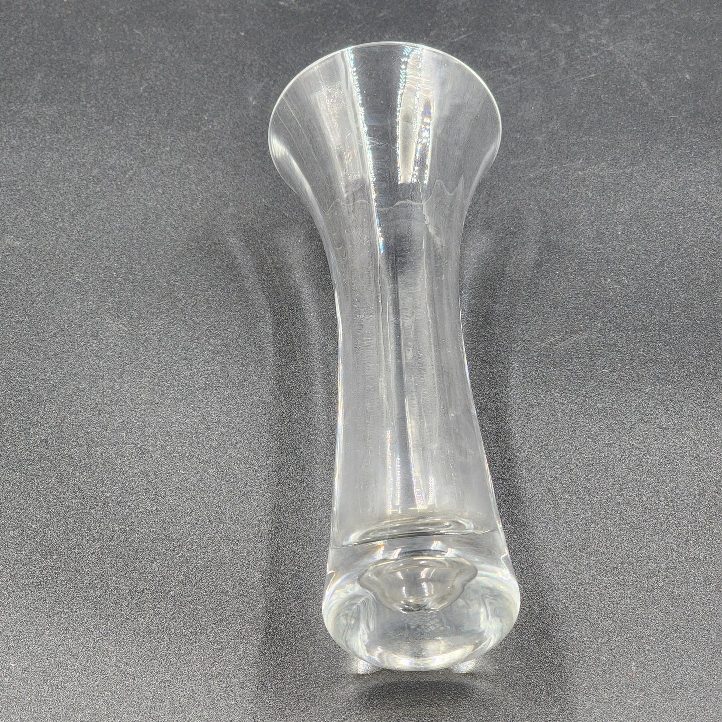 Lenox Optika Crystal Clear Glass Bud Vase Lead Flared Lip Vintage 7.25"