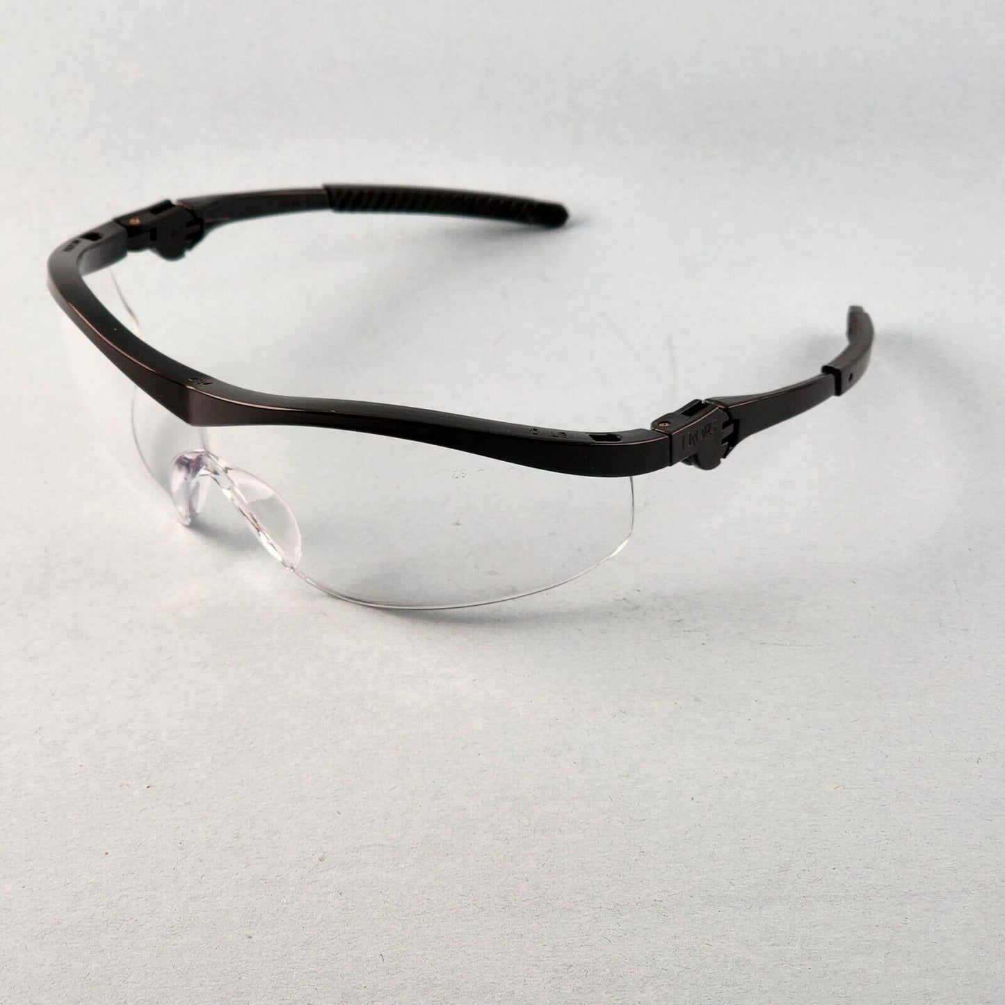 Crews Storm Safety Glasses Z87+ Wraparound Lens Ratchet Temples Eye Protection
