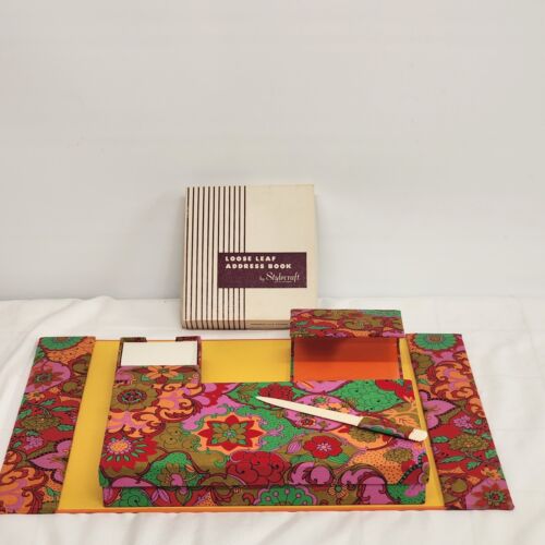 Mod Stylecraft Desk Pad Blotter Stationary Letter Holder Paper Note Address Book Kit