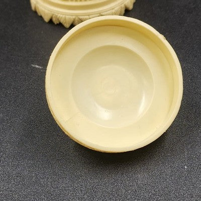Agiftcorp Cocktail Forks with Floral Carved Celluloid Holder Cream Hong Kong 1978