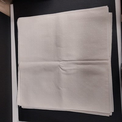 Set of 10 Soft Light Beige Dinner Table Napkins with Swiss Dotted Square 20"x20"