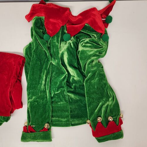 Elf Costume Red Green NEW NO EARS Shirt Pants Belt Boots Hat Child Size 8 - 10