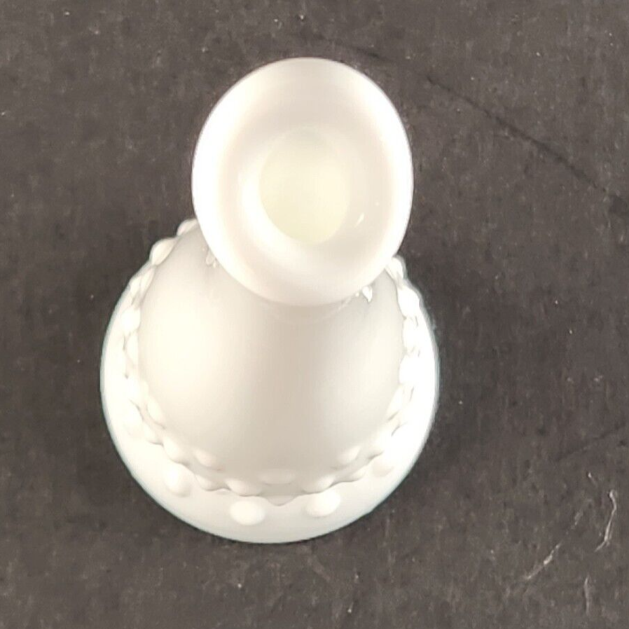 Fenton Milk Glass Swung Hobnail Pattern Footed Bud Vase White Vintage 9" Tall