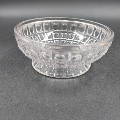 Imperial Glass Monticello Waffle Block Footed Candy Dish 6.25" x 2.75" Vintage