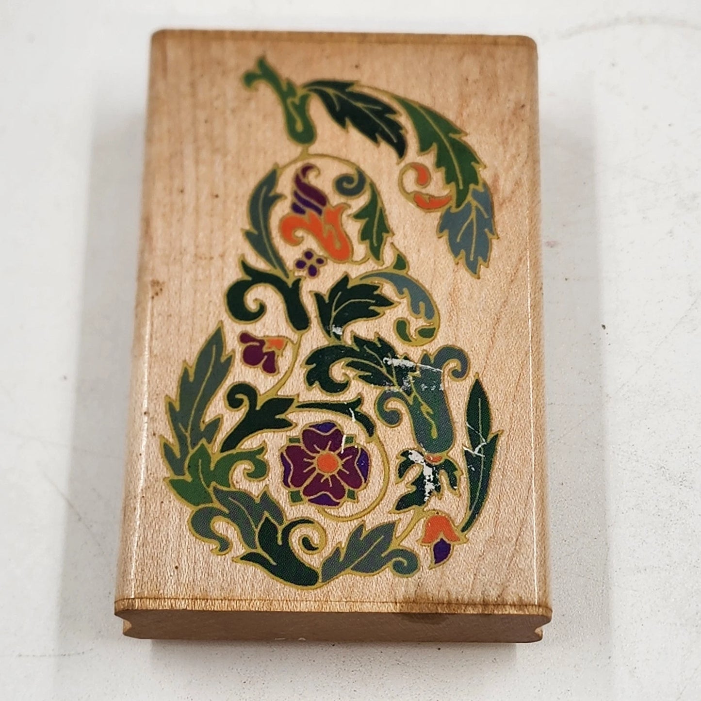 Wood Mounted Rubber Stamp Rubber Stampede Ornate Pear A2378F Vintage Craft