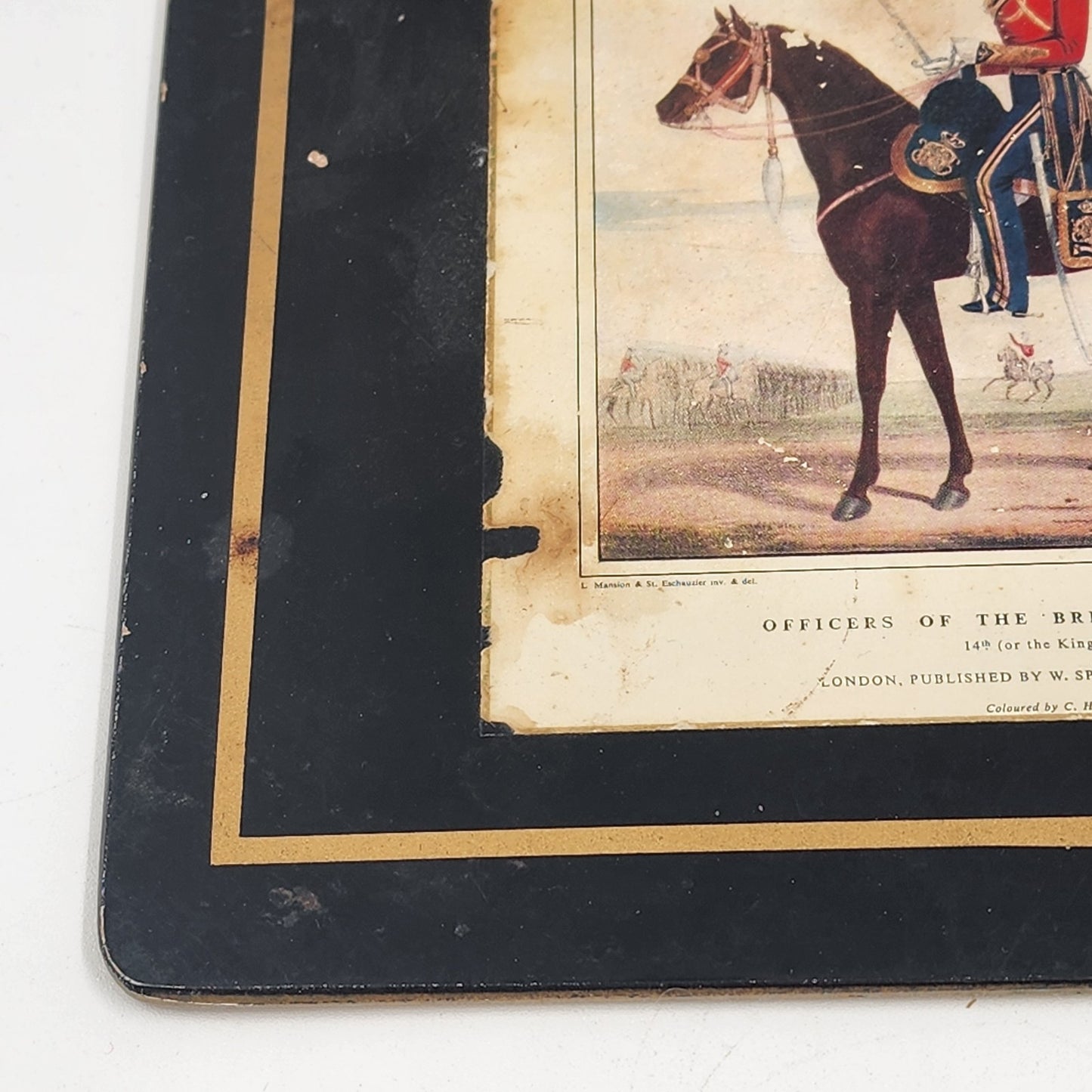 Officers Of The British Army No 42 Image Print Hardboard Frame Black Matted