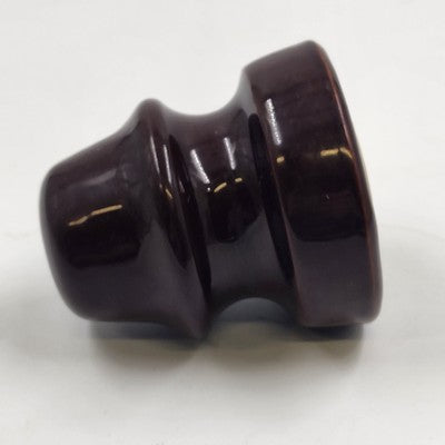 1953 Dark Brown Ceramic Porcelain Insulator 3.5" Tall x 3.25" Wide