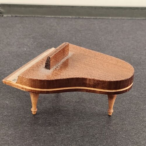 Miniature Dollhouse Baby Grand Piano Vintage Wooden Doll House Accessory