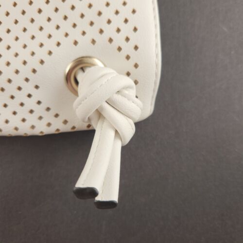 ALDO 15" White and Black Drawstring Backpack Zipper Pockets Drawstring Closure