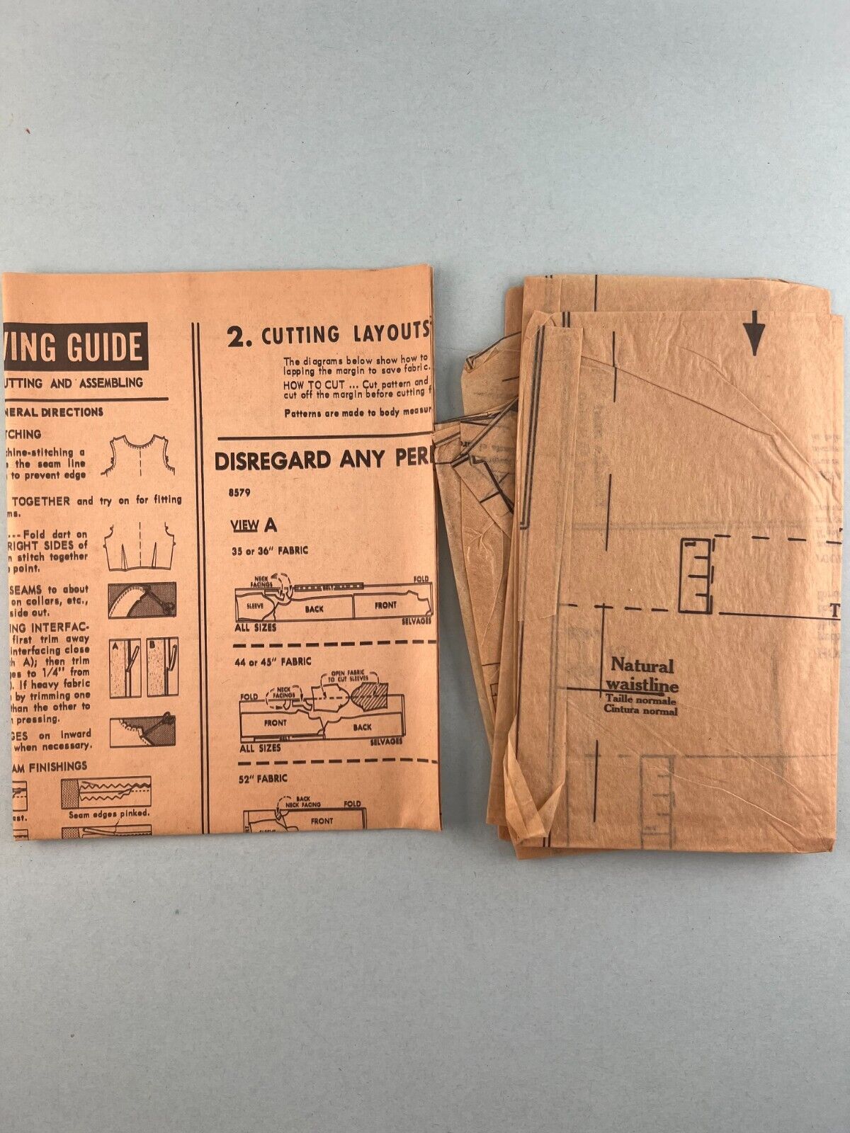 McCall's 8579 Vintage Sewing Pattern '66 Women Misses ½Size Dress 2 Versions 16½