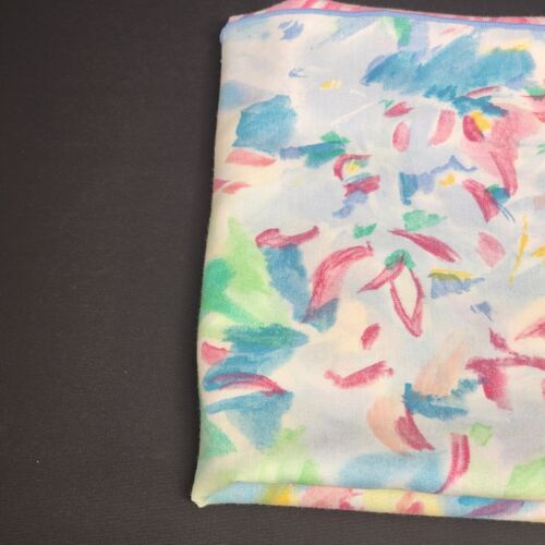 Multicolor Floral Design Pattern Linen Tablecloth 82 x 58 inches Vintage