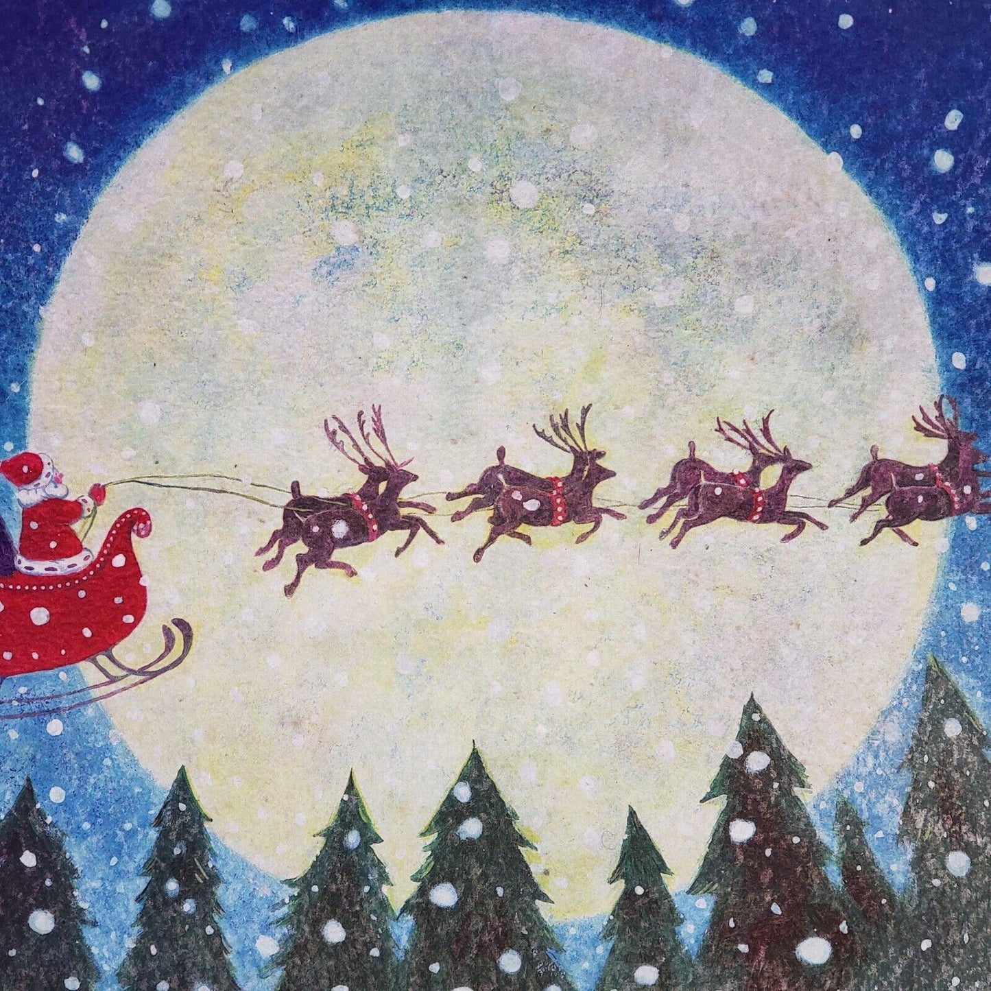 Christmas Doormat Santa Sleigh and Reindeer by Royal Full Moon 30" x 18"
