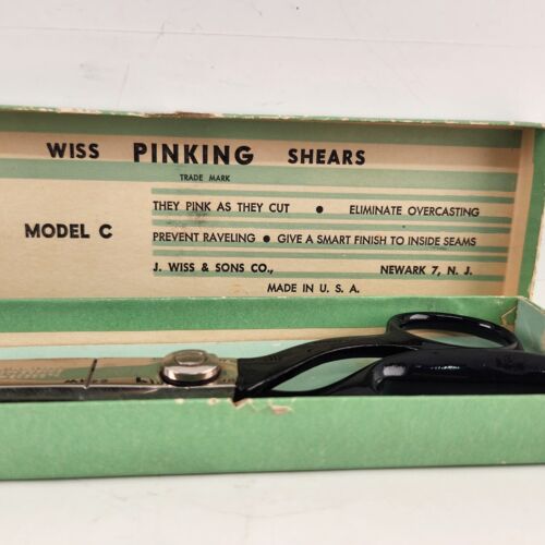 Wiss Pinking Shears Sewing Scissors Model CB9 Original Box 9" Long Vintage