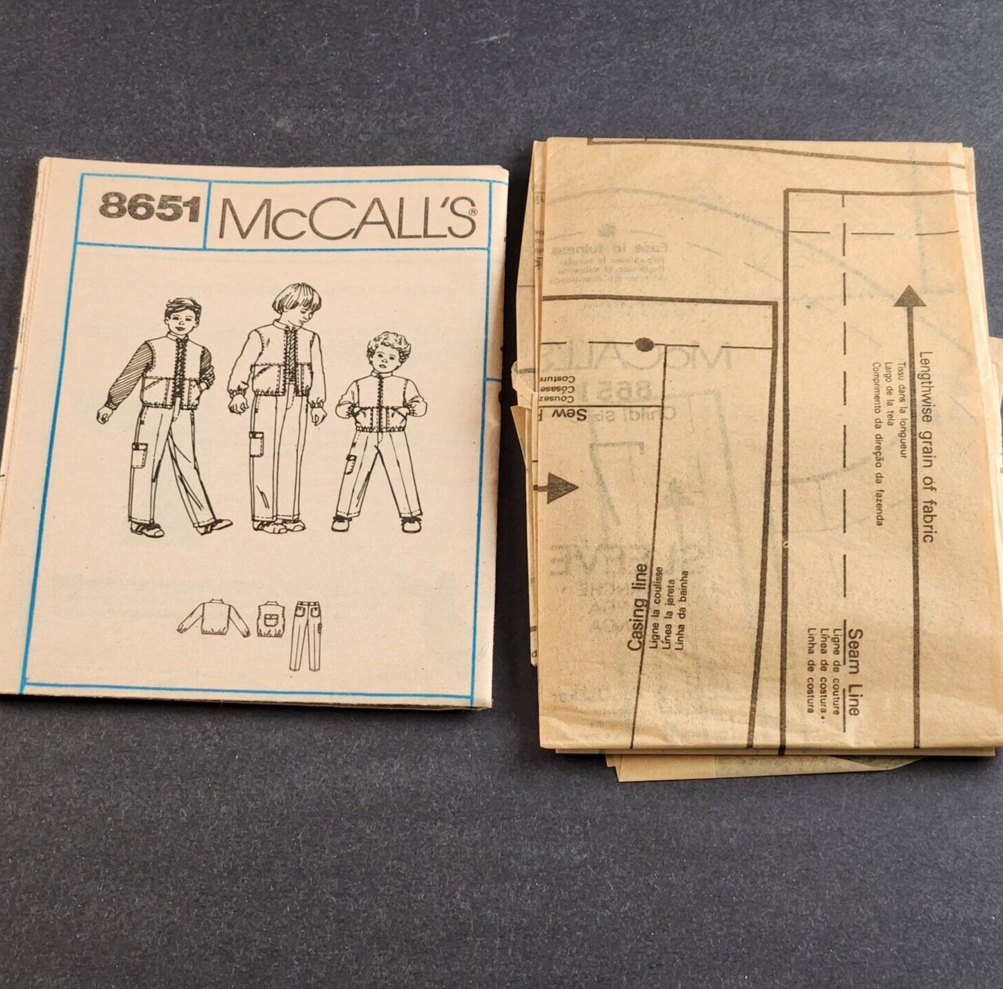 McCall's 8651 Vintage Sewing Pattern Boys Jacket Vest and Pants 1983 Size 6
