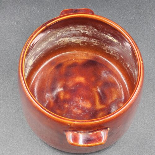 West Bend Glossy Brown Ceramic Bean Pot Pottery 7”x5" No Lid USA