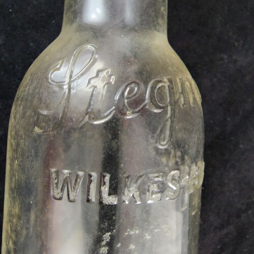 Stegmaier Beer Bottle Clear Glass Classic 1930s from Wilkes-Barre PA Vintage