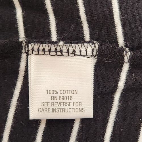 Studio Works Women Cotton Black and White Striped Half Sleeve Shirt Size XL