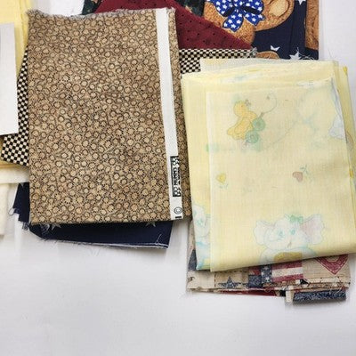 Lot of Miscellaneous Fabric Pieces for Quilting & Crafts Unstuffed Pillow & Felt