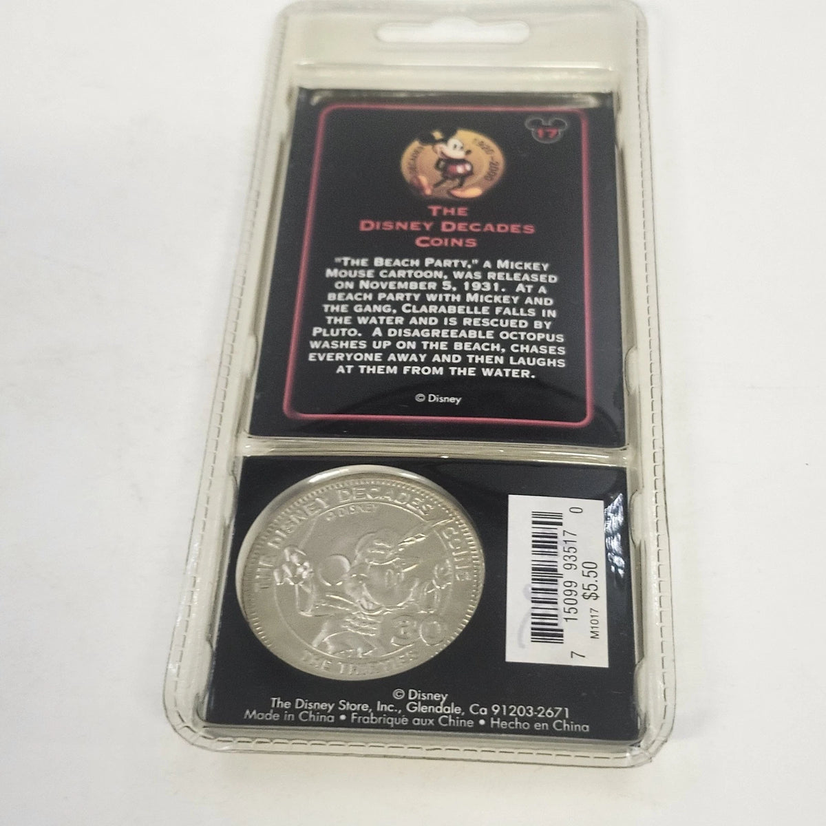 Disney Store Decades Coin #17 The Beach Party 1931 Mickey Minnie Sealed China