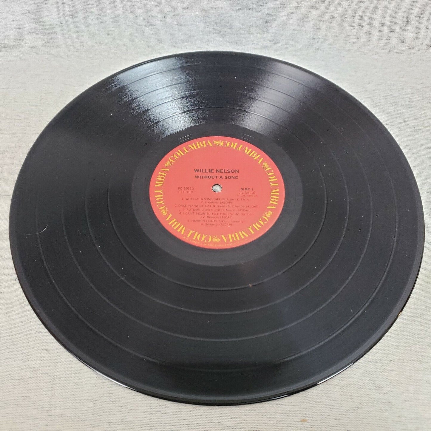 Willie Nelson Vinyl LP Without A Song 1983 Columbia FC 39110 Golden Earrings