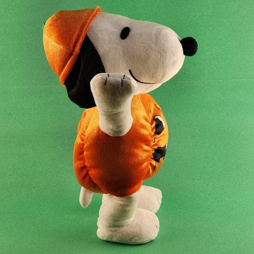 Peanuts Snoopy Halloween Pumpkin 13.5” Musical Side Stepper Dancing Gemmy 2023