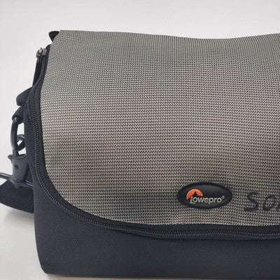 Lowepro D-Res 50AW Camera Belt Bag Black/Gray 9x5x6" w/ Strap & Rain Hood