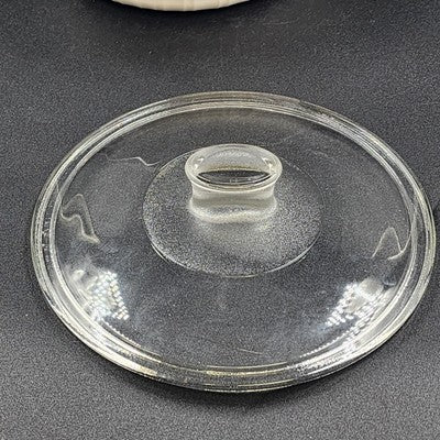 Corning Ware White Casserole Stoneware w/ Pyrex Glass Lid Baking Dish 2 Qt 1.9 L