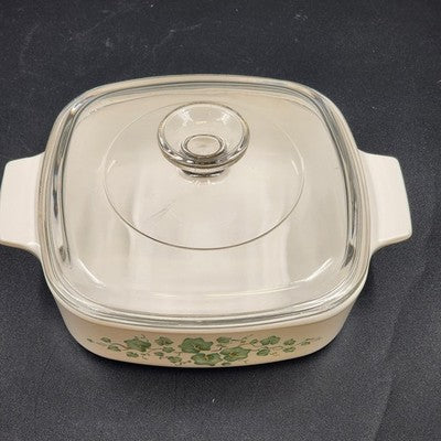 Corelle Callaway Ivy A-1-B11 Corning 1 Liter Casserole Dish & Lid 7" sq x 2"