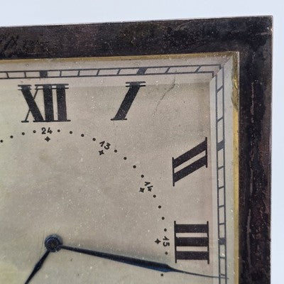 Tiffany & Co Sterling 925 Case Antique Travel Desk Clock Square 8 Day Movement