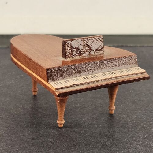 Miniature Dollhouse Baby Grand Piano Vintage Wooden Doll House Accessory