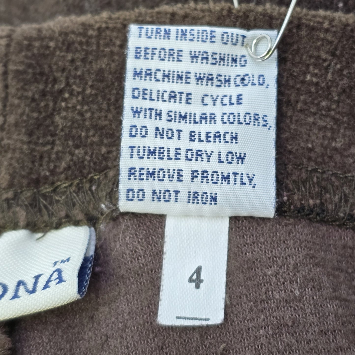 Merona Wide Leg Stretchable Brown Velvet Pants Large Cotton Blend 34" Turkey