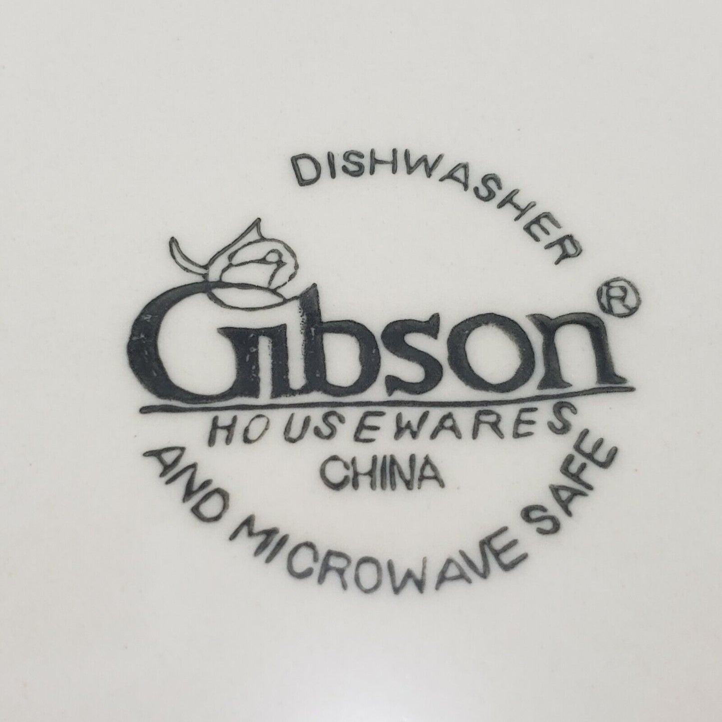 3 Welcome Home Dinner Plates 10¼" Gibson Stoneware White Green Border & Basket