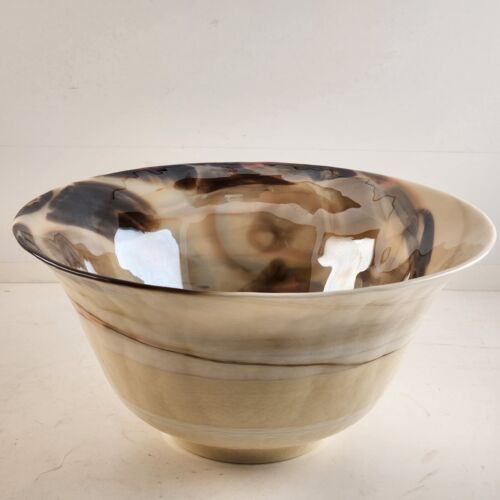 Vintage Murano Glass Yalos Casa Mother of Pearl Bowl Made in Italy 9.5"