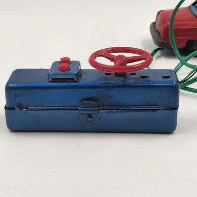 Metal Toy Police Car Red Light Electric Cable Controlled Not Working Japan 1955