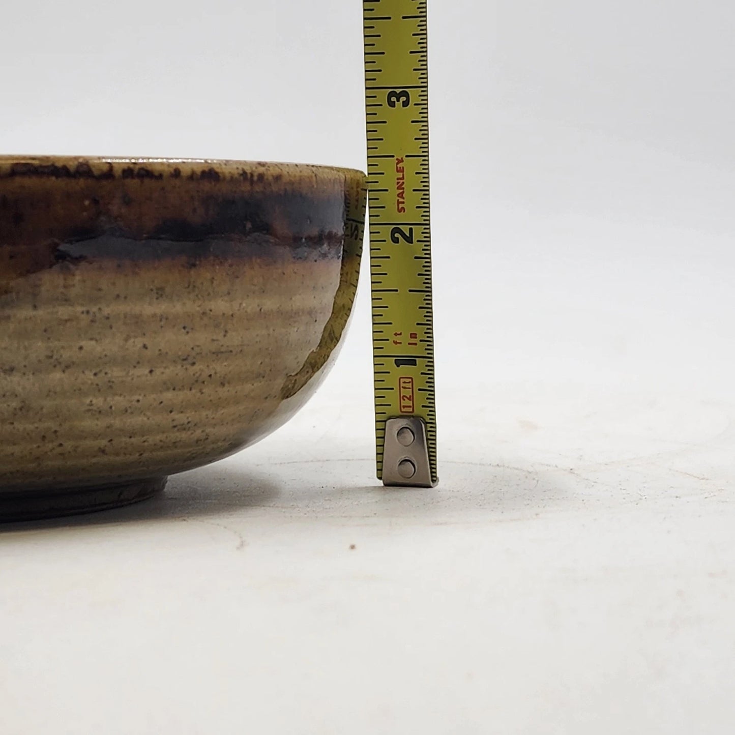 Speckled Glazed Bowl Stoneware Studio Pottery Gradual Turned Sides 6”x2”