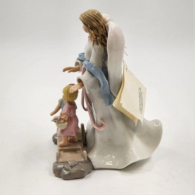 Appletree Design Angel of Security Figurine w/ Boy & Girl 7.75" #40607 VTG
