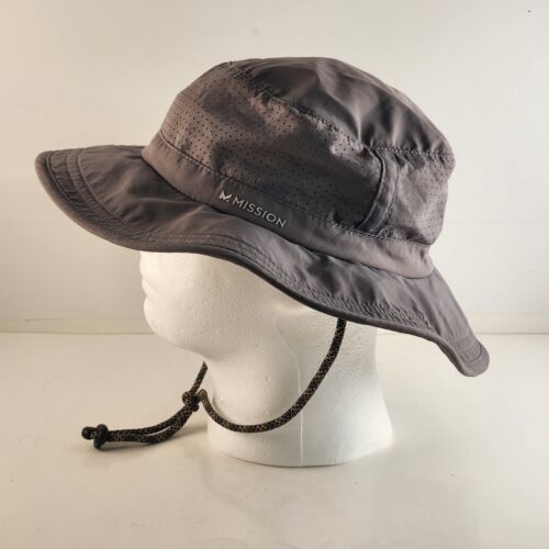 Mission Grey Safari Bucket Hat With Drawstring Tightening Closure Vintage