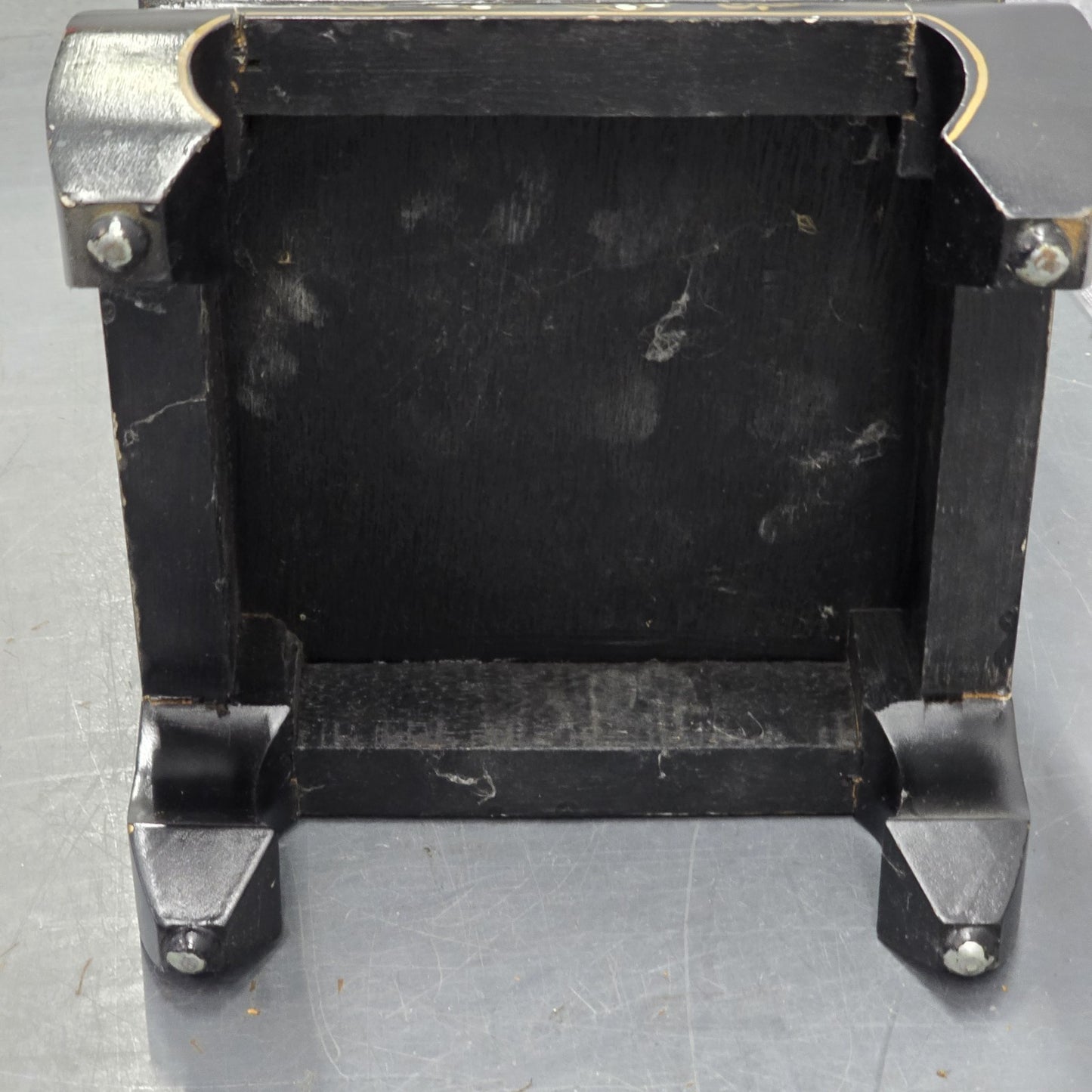 Vintage Chinese Black Lacquered Bin with Jade Inlay & Carved Stone Figures | Large Decorative Planter or Umbrella Stand | 17.5" Tall